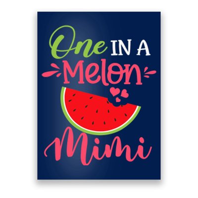 One In A Melon Mimi Watermelon Family Birthday Party Poster