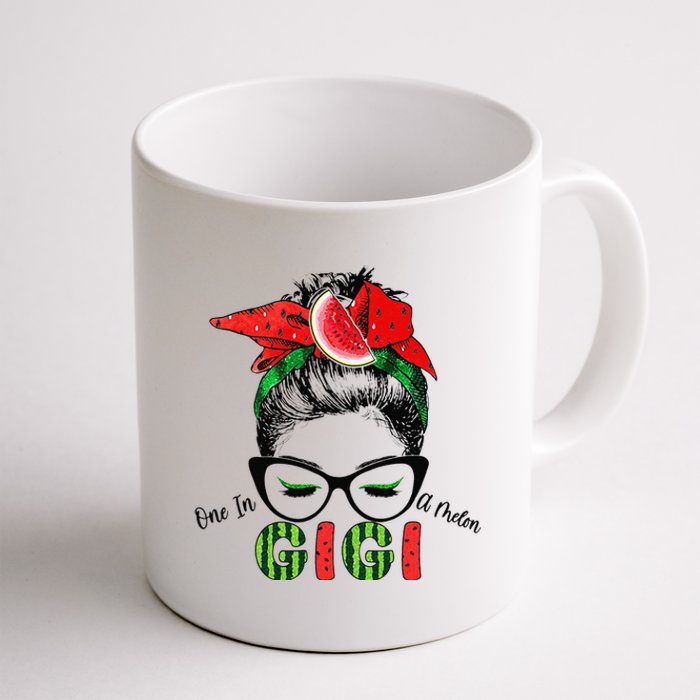 One In A Melon Gigi Messy Bun Watermelon Summer Vibes Coffee Mug