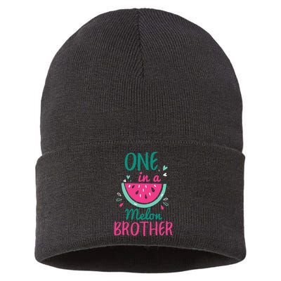 One In A Melon Brother Watermelon Family Matching Sustainable Knit Beanie