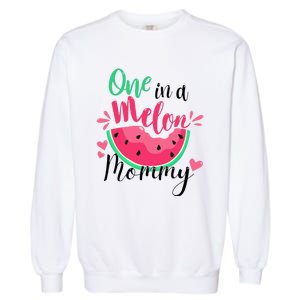 One in a Melon Mommy Summer Birthday Party Matching Family Garment-Dyed Sweatshirt