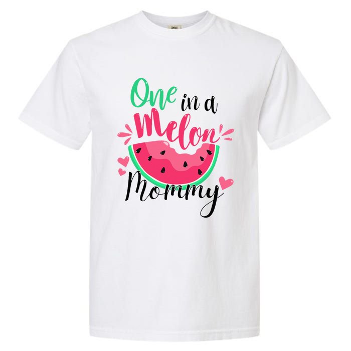 One in a Melon Mommy Summer Birthday Party Matching Family Garment-Dyed Heavyweight T-Shirt