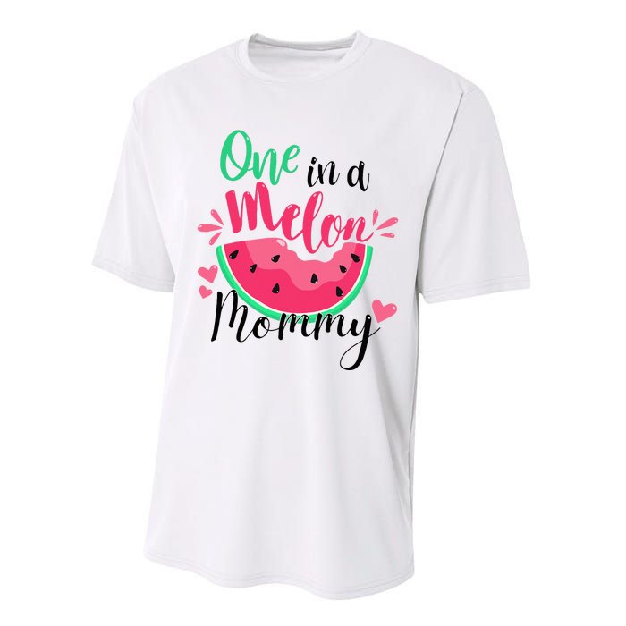 One in a Melon Mommy Summer Birthday Party Matching Family Performance Sprint T-Shirt