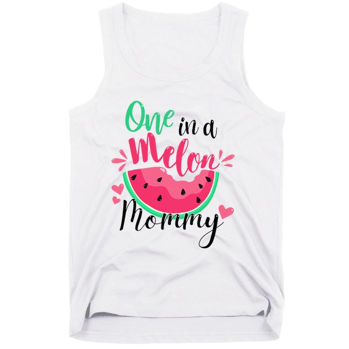 One in a Melon Mommy Summer Birthday Party Matching Family Tank Top