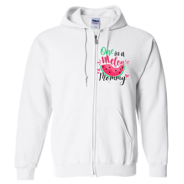 One in a Melon Mommy Summer Birthday Party Matching Family Full Zip Hoodie