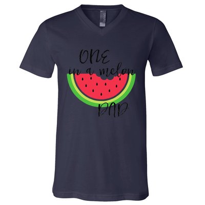 One In A Melon Dad Matching Birthday Gift Sets Parents V-Neck T-Shirt