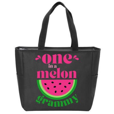 One In A Melon Grammy Watermelon Party Family Matching Zip Tote Bag