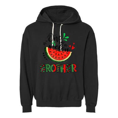 One In A Melon Brother Watermelon Family Matching Summer Garment-Dyed Fleece Hoodie