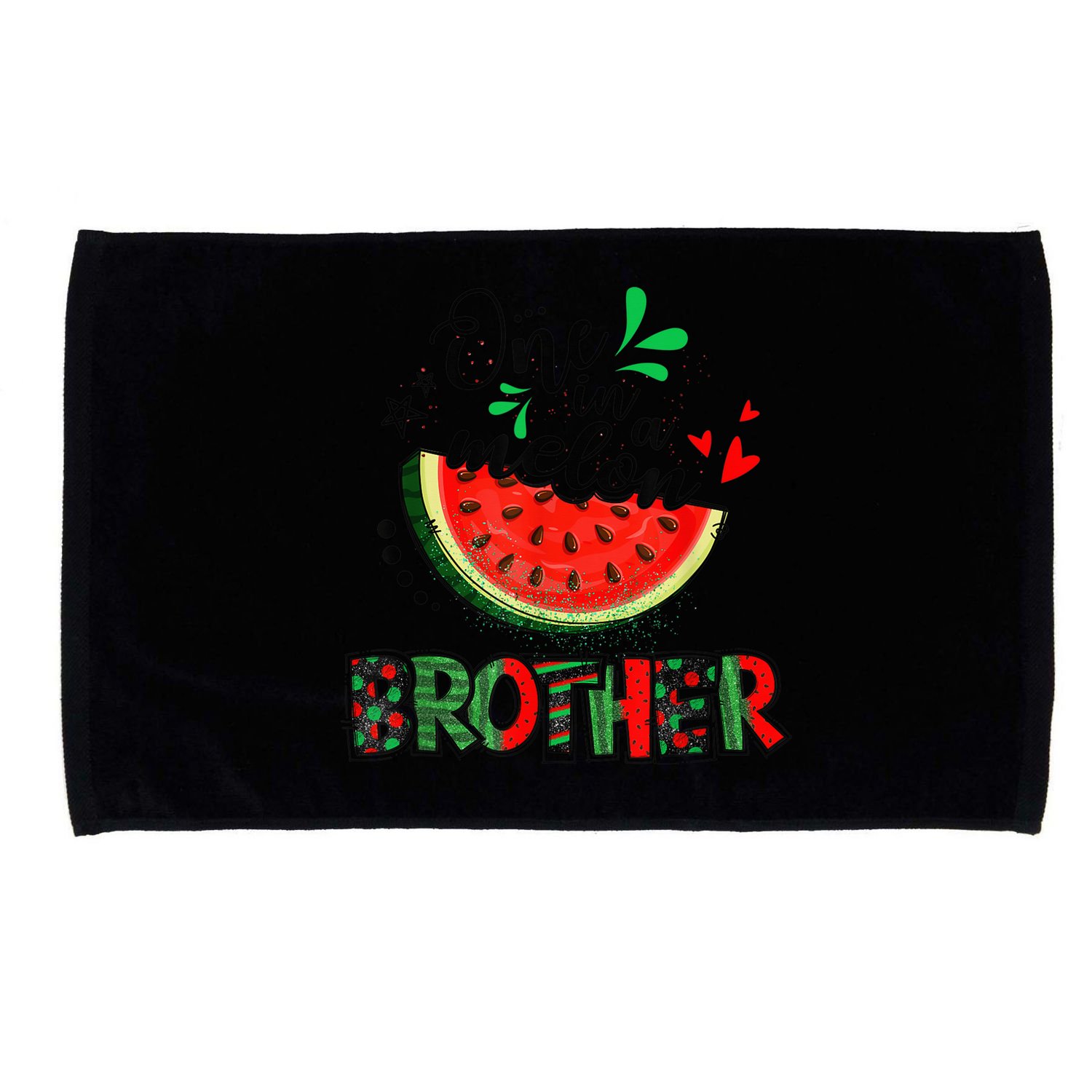 One In A Melon Brother Watermelon Family Matching Summer Microfiber Hand Towel