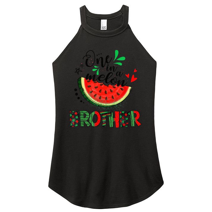 One In A Melon Brother Watermelon Family Matching Summer Women's Perfect Tri Rocker Tank
