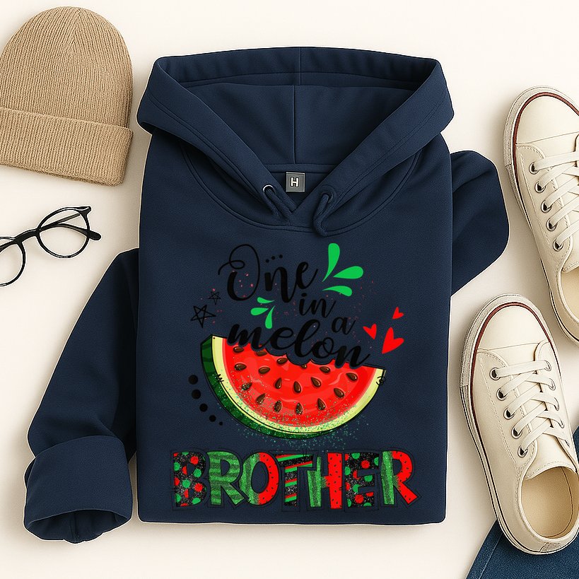 One In A Melon Brother Watermelon Family Matching Summer Hoodie