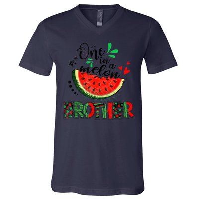 One In A Melon Brother Watermelon Family Matching Summer V-Neck T-Shirt
