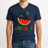 One In A Melon Brother Watermelon Family Matching Summer V-Neck T-Shirt
