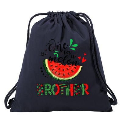 One In A Melon Brother Watermelon Family Matching Summer Drawstring Bag