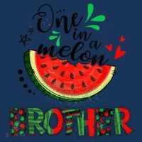 One In A Melon Brother Watermelon Family Matching Summer Magnet