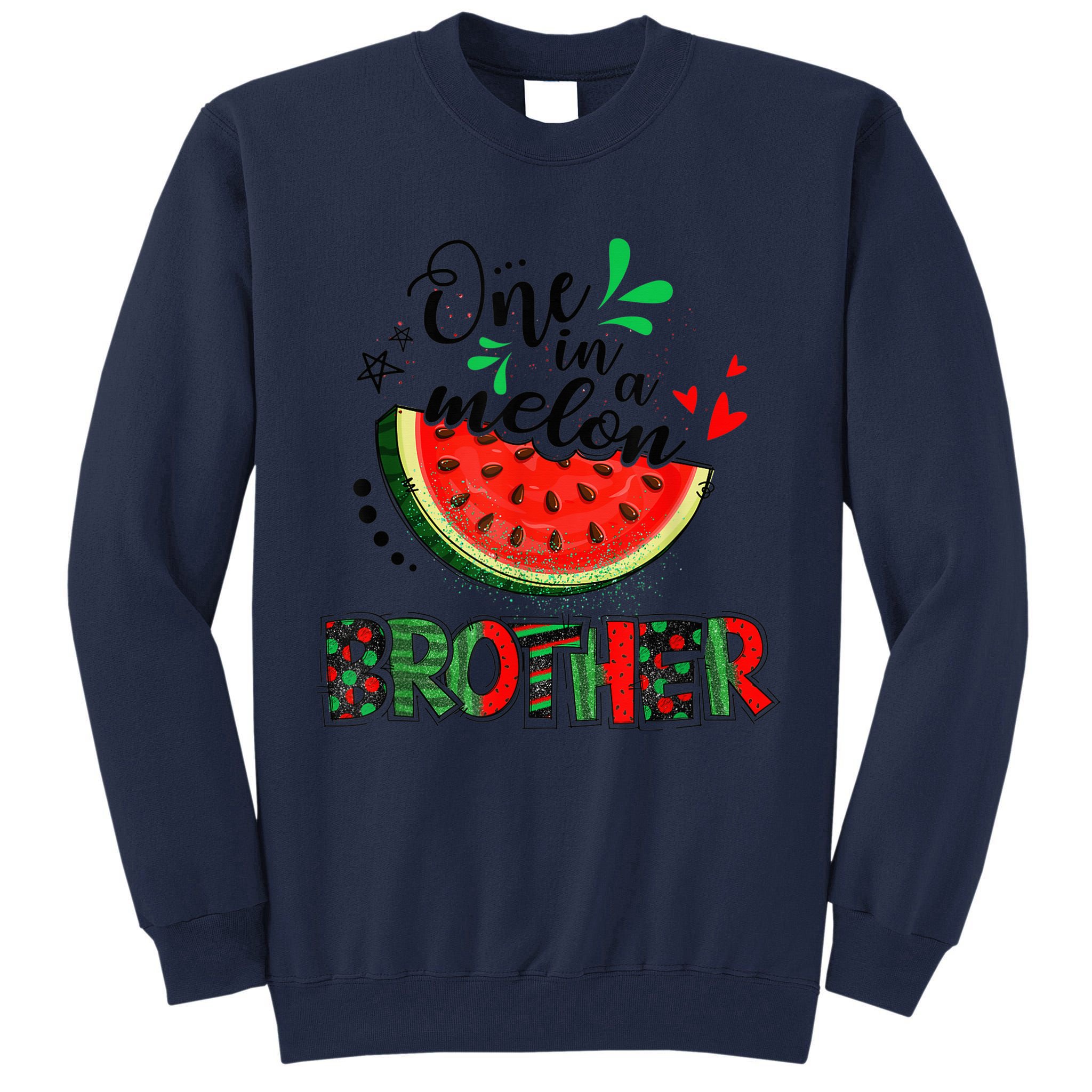 One In A Melon Brother Watermelon Family Matching Summer Tall Sweatshirt