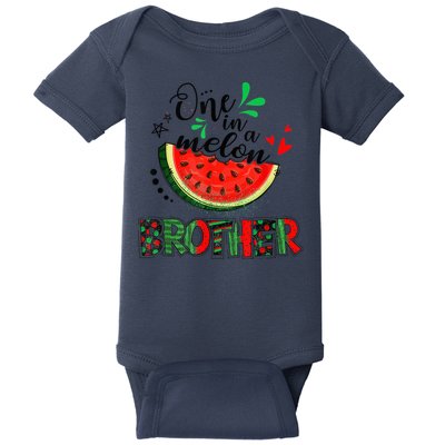 One In A Melon Brother Watermelon Family Matching Summer Baby Bodysuit