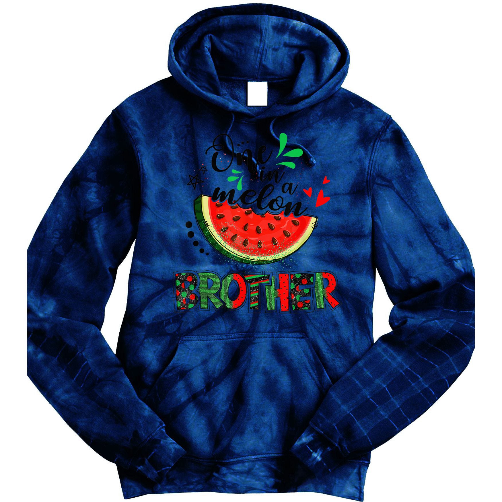 One In A Melon Brother Watermelon Family Matching Summer Tie Dye Hoodie