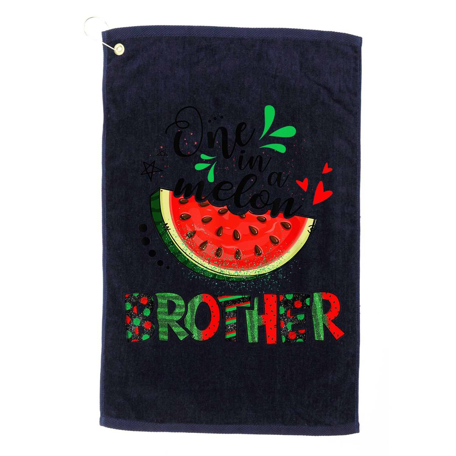 One In A Melon Brother Watermelon Family Matching Summer Golf Towel