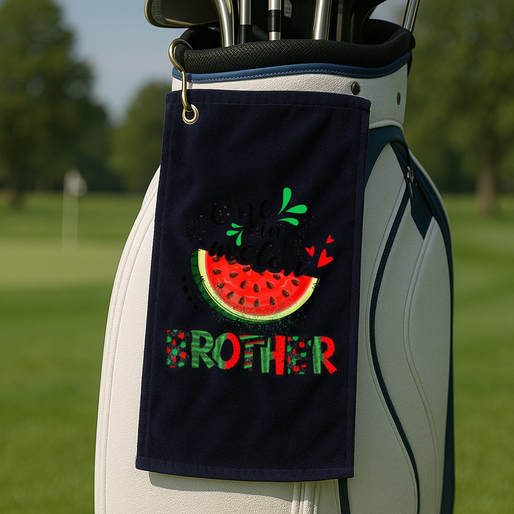 One In A Melon Brother Watermelon Family Matching Summer Golf Towel