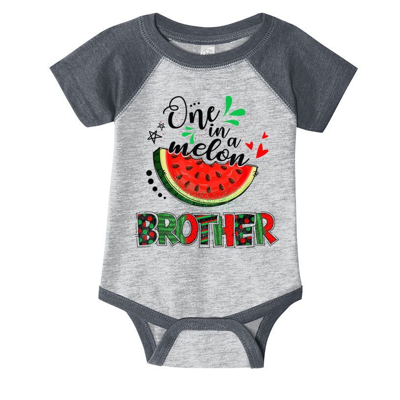 One In A Melon Brother Watermelon Family Matching Summer Infant Baby Jersey Bodysuit