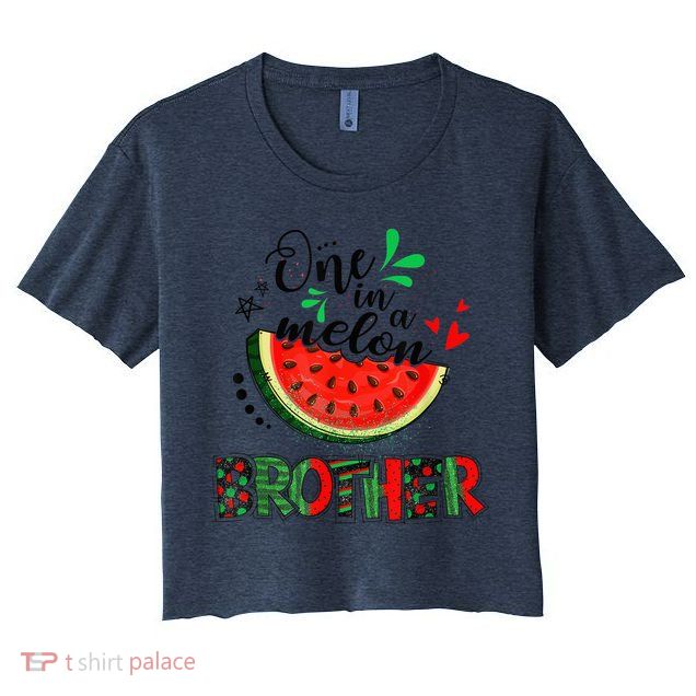 One In A Melon Brother Watermelon Family Matching Summer Crop Top