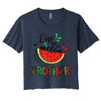 One In A Melon Brother Watermelon Family Matching Summer Crop Top