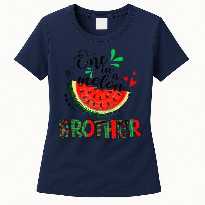 One In A Melon Brother Watermelon Family Matching Summer Womens T-Shirt
