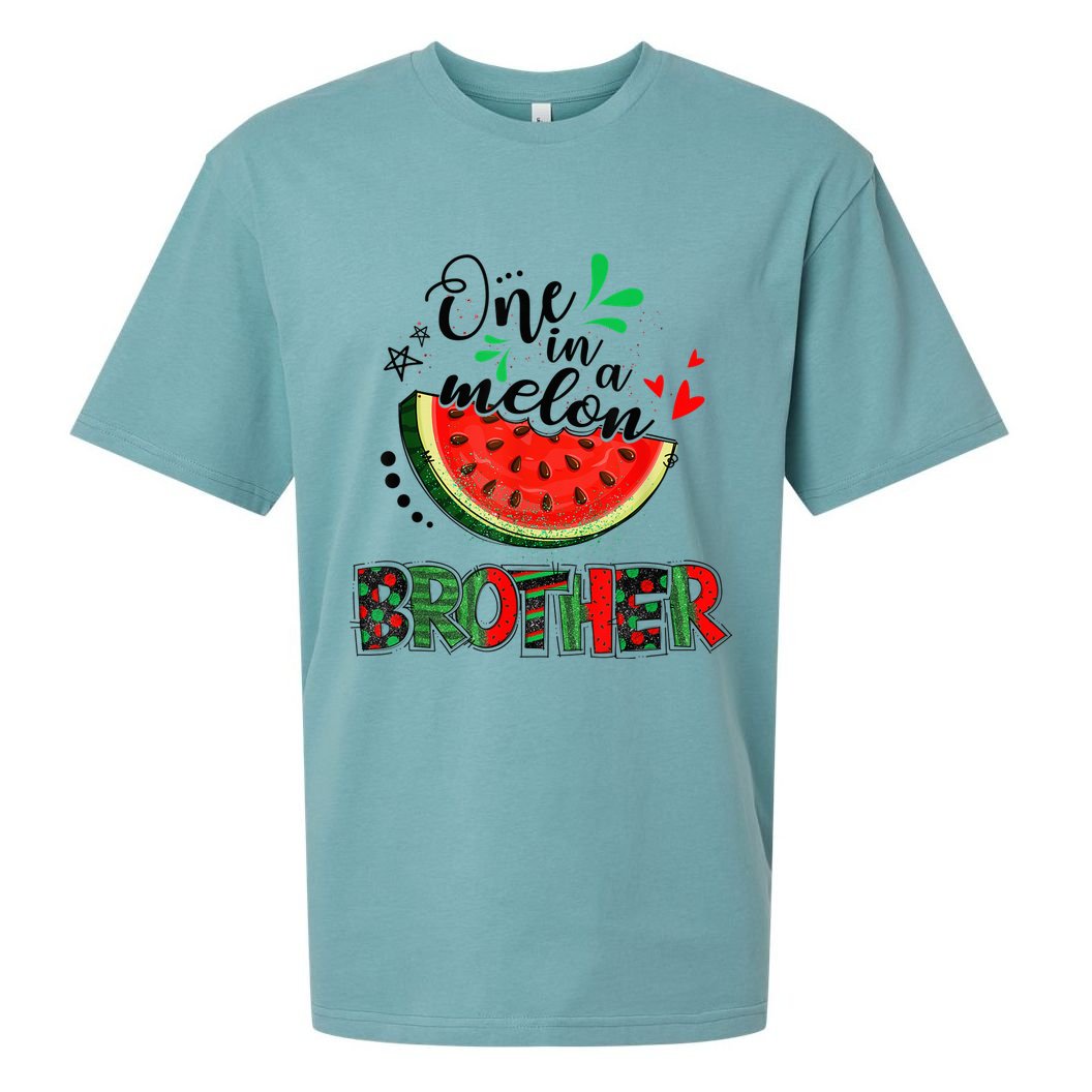 One In A Melon Brother Watermelon Family Matching Summer Sueded Cloud Jersey T-Shirt
