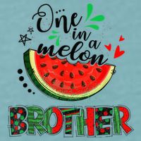 One In A Melon Brother Watermelon Family Matching Summer Sueded Cloud Jersey T-Shirt