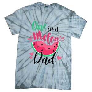 One In A Melon Dad Summer Birthday Party Matching Family Tie-Dye T-Shirt