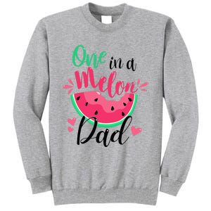 One In A Melon Dad Summer Birthday Party Matching Family Tall Sweatshirt