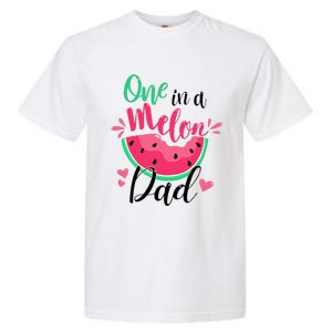 One In A Melon Dad Summer Birthday Party Matching Family Garment-Dyed Heavyweight T-Shirt