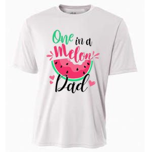 One In A Melon Dad Summer Birthday Party Matching Family Cooling Performance Crew T-Shirt