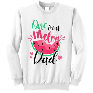 One In A Melon Dad Summer Birthday Party Matching Family Sweatshirt