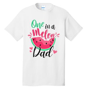 One In A Melon Dad Summer Birthday Party Matching Family Tall T-Shirt