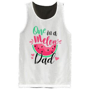 One In A Melon Dad Summer Birthday Party Matching Family Mesh Reversible Basketball Jersey Tank