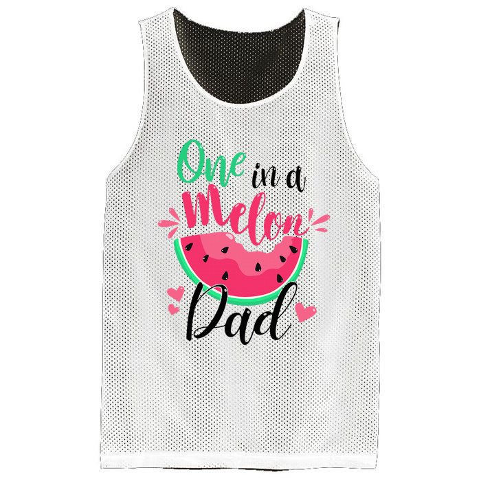 One In A Melon Dad Summer Birthday Party Matching Family Mesh Reversible Basketball Jersey Tank