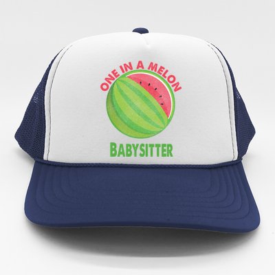 One In A Melon Sitter Watermelon Retiret Cute Gift Trucker Hat