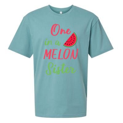 One In A Melon Sister Birthday Party Summer Matching Family Gift Sueded Cloud Jersey T-Shirt