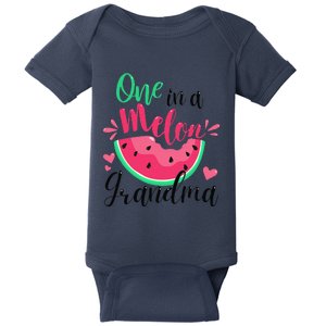 One In A Melon Grandma Summer Birthday Party Matching Baby Bodysuit