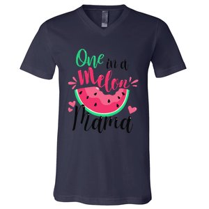 One In A Melon Mama Summer Birthday Party Matching Family V-Neck T-Shirt