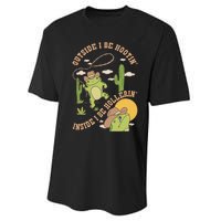 Outside I Be Hootin Inside I Be Hollerin Performance Sprint T-Shirt