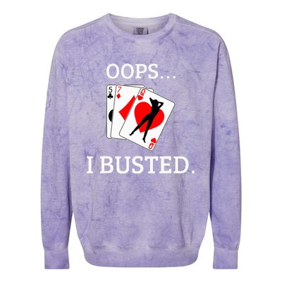 Oops I Busted Blackjack Sexy Queen Of Hearts Colorblast Crewneck Sweatshirt