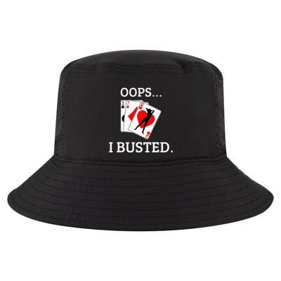 Oops I Busted Blackjack Sexy Queen Of Hearts Cool Comfort Performance Bucket Hat