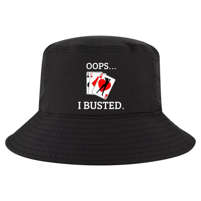 Oops I Busted Blackjack Sexy Queen Of Hearts Cool Comfort Performance Bucket Hat