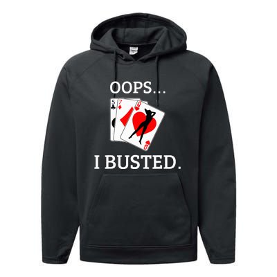 Oops I Busted Blackjack Sexy Queen Of Hearts Performance Fleece Hoodie