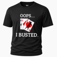 Oops I Busted Blackjack Sexy Queen Of Hearts Cooling Performance Crew T-Shirt