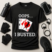 Oops I Busted Blackjack Sexy Queen Of Hearts Cooling Performance Crew T-Shirt