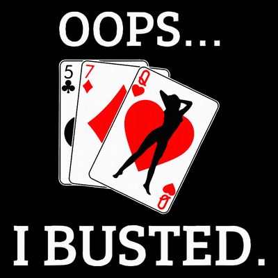 Oops I Busted Blackjack Sexy Queen Of Hearts T-Shirt