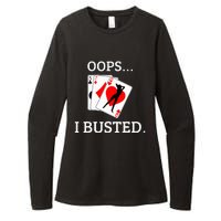 Oops I Busted Blackjack Sexy Queen Of Hearts Womens CVC Long Sleeve Shirt